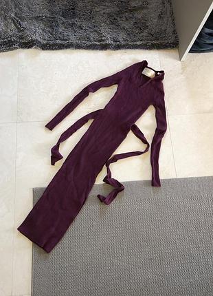 Довга міді сукня плаття резинка рубчик в обтяжку длинное миди платье в обтяжку с распоркой розпоркою