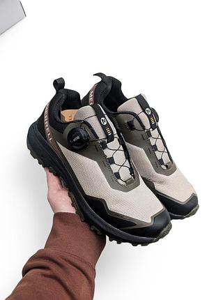 Мужские термо кроссовки merrell хаки/коричневые (gore-tex) (41 - 45)