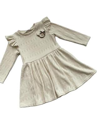 Сукня з довгим рукавом молочна 070944  "mevis" ріст 98 - 128 см