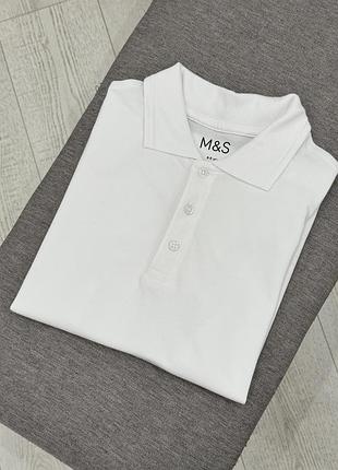 Біла базова футболка поло на хлопчика