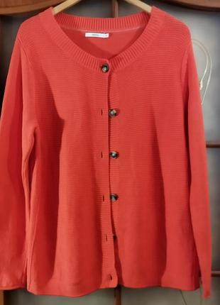 Жіночий 100% котоновий кардиган морквяного кольору