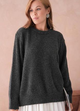 Свитер женский серый графитовый осенний весенний зимний оверсайз