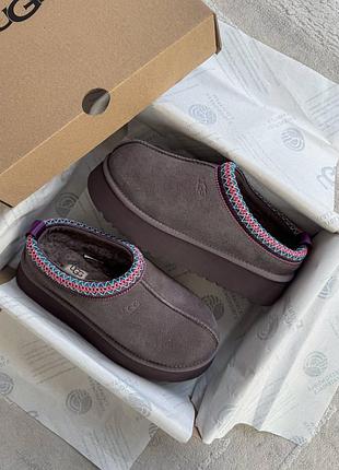 Женские тапки угги на платформе ugg platform tasman