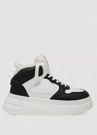 Кроссовки женские зимние на меху, цвет бело-черный, 248rlm50-9