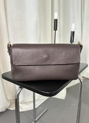 Женская сумочка коричневая натуральная кожа флотар