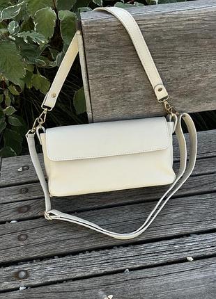 Женская сумочка бежевая натуральная кожа флотар