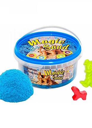 Песок magic sand голубого цвета в ведре 0,350 кг 370-2