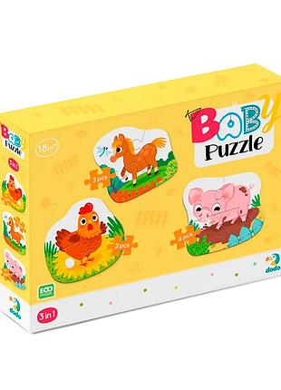 Пазл 3 в 1 dodo «день на ферме» для детей 300394