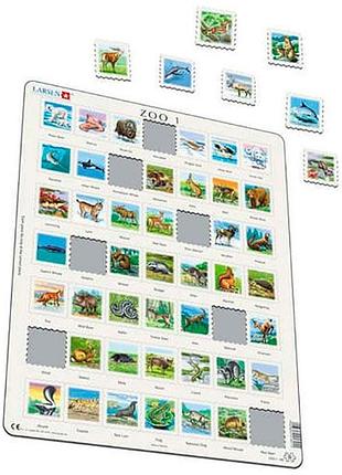 Пазл-вкладыш larsen зоопарк серия макси z001