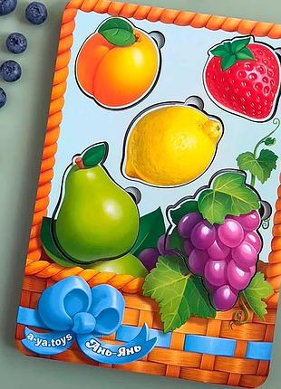 Пазлы-вкладки больше или меньше ubee "корзина с фруктами - 2" из дерева псф045