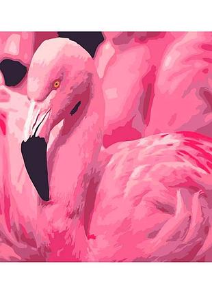 Картина по номерам розовый фламинго strateg 40х50 см dy229