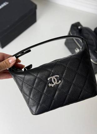 Чорна шкіряна сумка брендова шанел