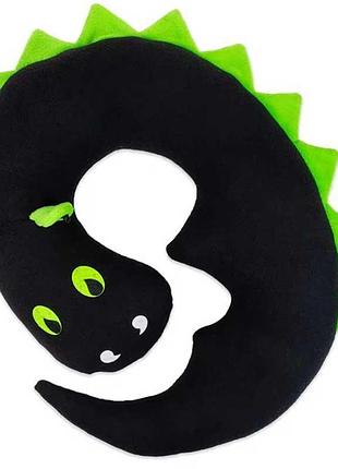 Мягкая подушка дракон мякоть черно-зеленый strateg 60610