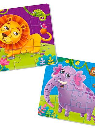 Набор фомовых пазлов vladi toys 2 в 1 zoo для детей rk6050-05