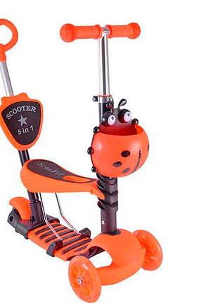 Самокат детский 3-х колес pu колеса со светом sc20139_orange