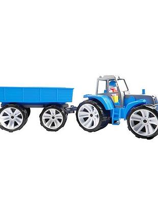 Трактор бамсик bams 3 с прицепом 007/9_gray-blue