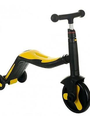 Самокат дитячий 3 колеса pu зі світлом 3в1 чорно-жовтий sc20110_yellow