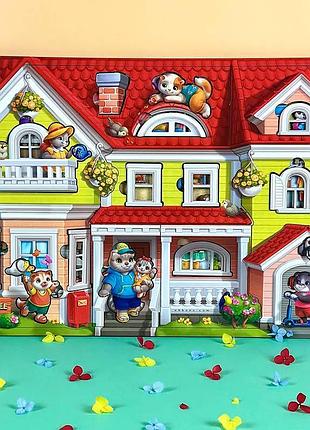 Пазл-вкладыш ubee кошачий дом фигурный летний из дерева псд272