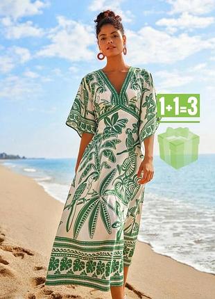 🥰 довга сукня в тропічний принт shein m