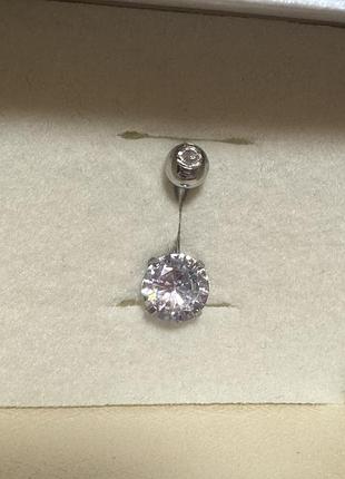 Сережка для пупка з нержавіючої сталі з цирконієм