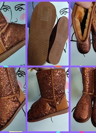 Сапоги жіночі золотисті коричневі