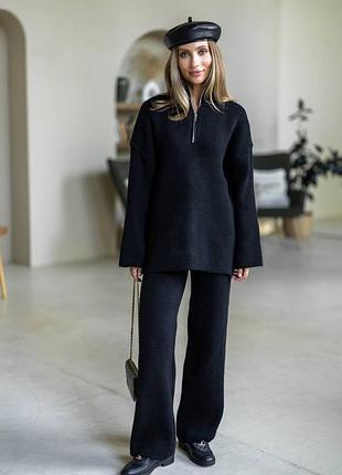 Вязаный теплый костюм шерсть свитер и штаны брюки