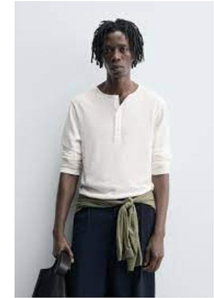 Стильный качественный реглан хенли на пуговицах, от xplicit. l/xl