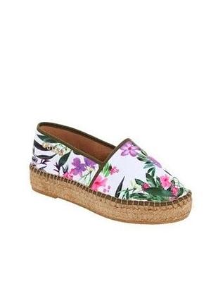 Эспадрильи на платформе цветочный принт гуess