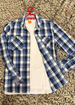 Стильная рубашка молодежная в клетку от бренда