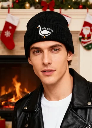 Мужская / женская / унисекс зимняя шапка silly goose