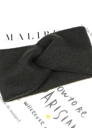 Тепла чалма ангора  чорна повʼязка  на голову