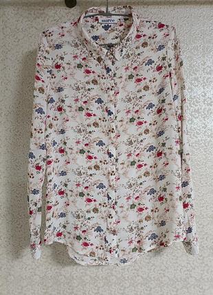 Женская рубашка блузка блуза с длинными рукавами и цветочным принтом, от бренда marée, р.м