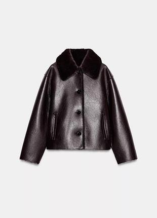 Куртка двостороння жіноча коричнева zara new