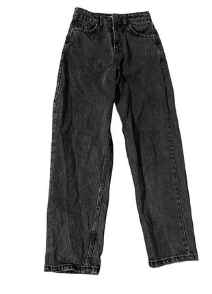 Джинси сіро-чорні прямого крою