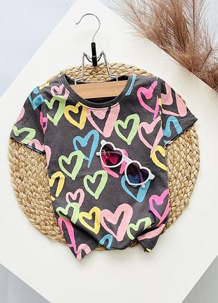 Футболка сердечка primark на дівчинку 4-5 років