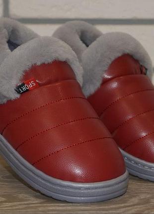 Детские домашние тапочки с задником / закрытые тапочки / чуни