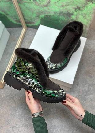 Ботинки женские зимние/демисезонные натуральная кожа и замша с мехом норки