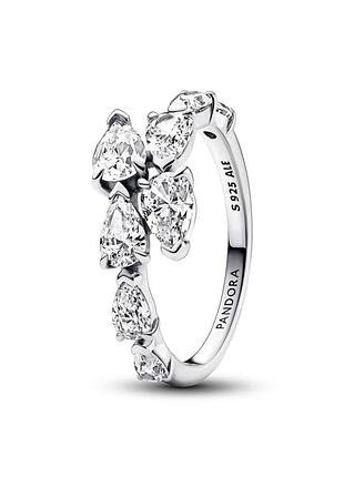 Серебряное кольцо пандора асимметричное с паве 193004c01