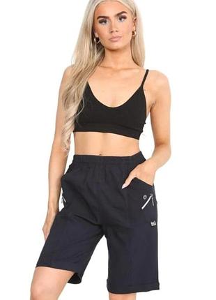 Женские удобные стрейч-шорты из хлопковой ткани, со многими карманами, "cherry berry"