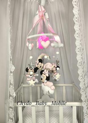 Музыкальный мобиль для девочки. мобиль из фетра ручной работы.