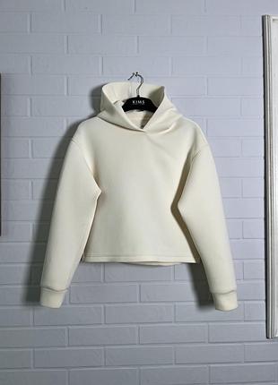 Uniqlo неопренова кофта худі у кремовому кольорі розмір xs