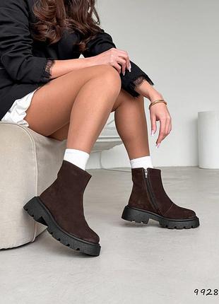 Коричневые женские ботинки демисезон