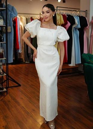 Вечернее платье с декором турция