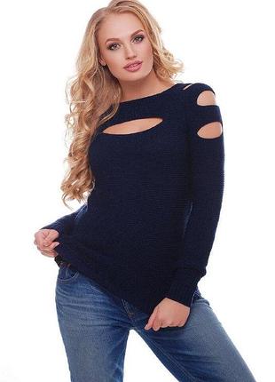 Стильный сексуальный женский свитер с вырезами, модный молодежный свитерик "марлен" код 782
