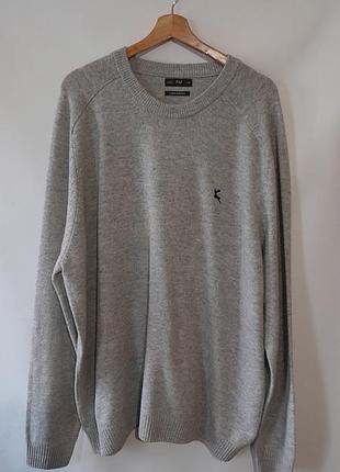 Батал! мужской свитер 100% шерсть 3xl