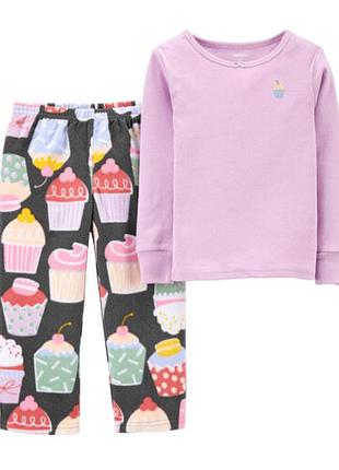 Carters піжама картерс із флісовими штанниками upcakes