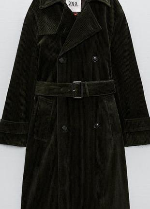 Zara x charlotte gainsbourg вельветовий тренч пальто