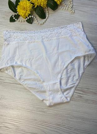 Трусики з бавовни декоровані мереживом  від британського бренду f&f розмір 14💝