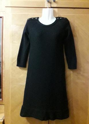 Брендовое  супер - теплое вязанное платье шерсть  ангора р.s от zara1 фото
