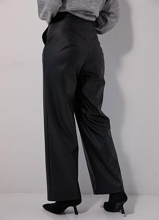 Брюки з екошкіри на флісі, колір чорний, розмір l, нові